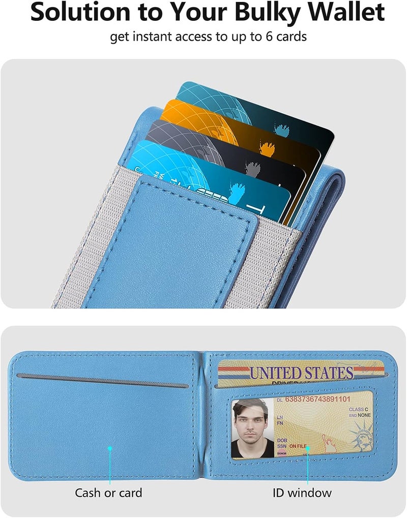 ExtreLife 2-in-1 Magsafe Wallet, Adjustable Stand and Open ID Window, Magnetic Wallet for iPhone 17/16/15/14 Pro Max/14 Pro/14/14 Plus/13/12 Series, 9 Cards, Light Sky Blue - Image 2